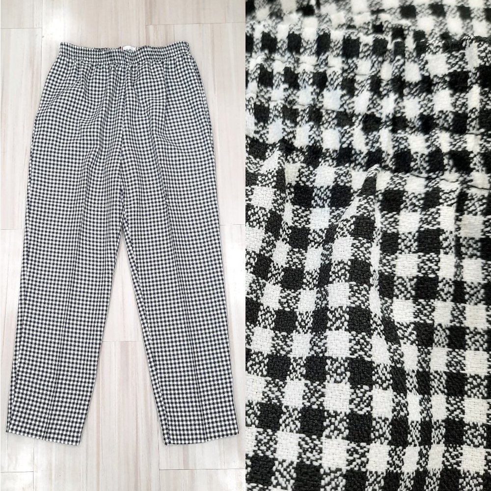 Vtg 70s black & white gingham pants - Cricket Lane brand